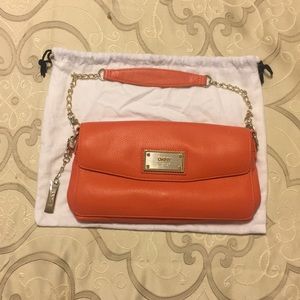 Orange DKNY shoulder purse